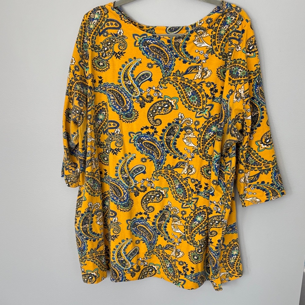 Jessica London Yellow Paisley Tunic